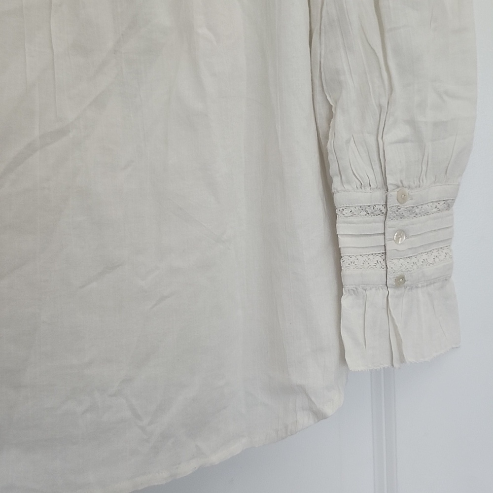 Sundance Elegant White Women's Blouse Petite Large - Picture 9 of 13